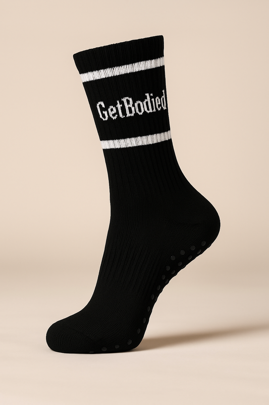 Black GetBodied Socks (White Stripes)